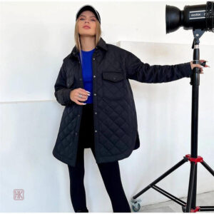 Manteau court noir femme style kimono