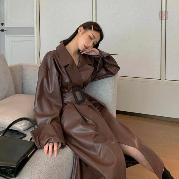 Manteau marron femme, design kimono tendance