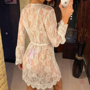 Manteau en Dentelle Style Kimono pour Femmes