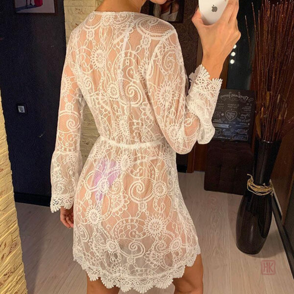 Manteau en Dentelle Style Kimono pour Femmes