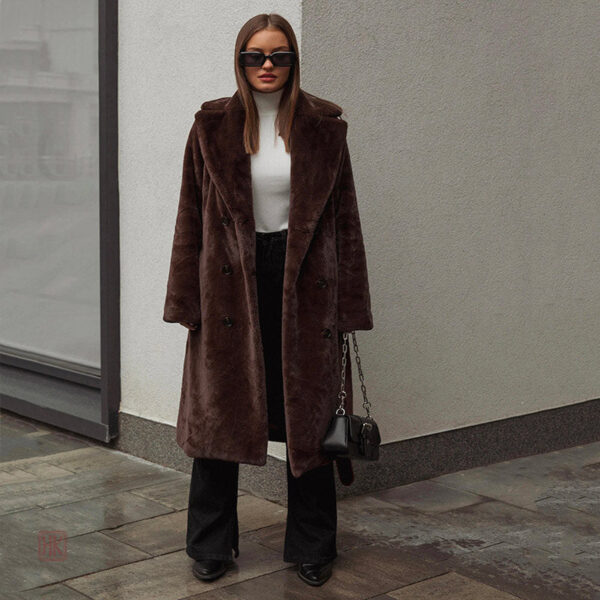 manteau-fausse-fourrure-marron-1 Manteau fausse fourrure marron pour femme