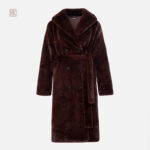 Vêtement femme tendance en fausse fourrure marron
