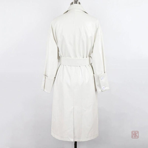 Manteau chic blanc pour femme, coupe kimono