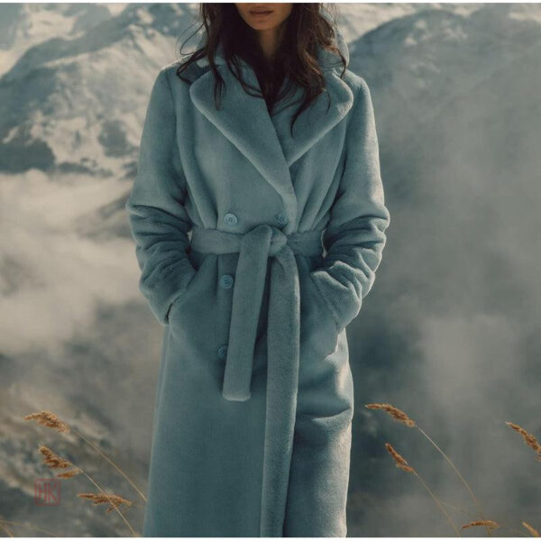 Veste en fausse fourrure pour femme, style kimono
