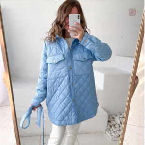 Manteau kimono femme hiver bleu