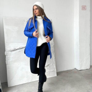 Manteau kimono femme hiver bleu marine