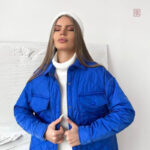 Manteau femme, couleur bleu marine, élégant et chaud
