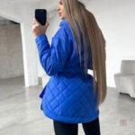 Manteau d'hiver femme, design kimono en bleu marine