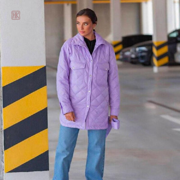 Manteau long femme style kimono en mauve