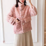 Manteau court en fourrure pour femme