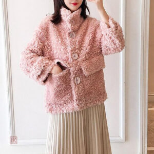 Manteau court en fourrure pour femme