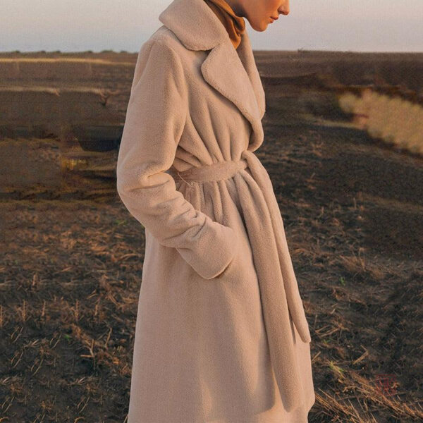 Manteau kimono en fourrure douce pour femme