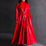Manteau hiver en cuir pour femme