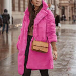 Manteau kimono hiver rose femme