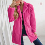 Manteau long rose pour femme, style kimono