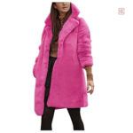 Vêtement d'hiver féminin, manteau kimono rose