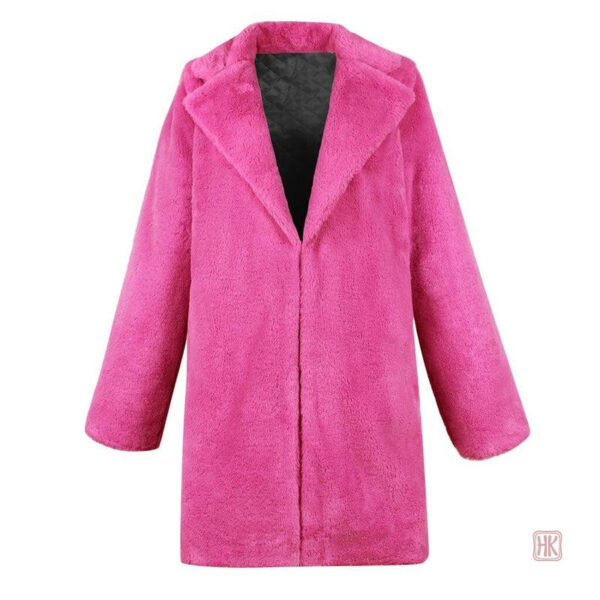 Manteau tendance hiver femme, coupe kimono rose