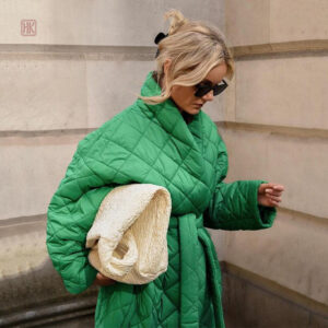 Manteau hiver vert kimono femme