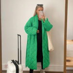 Manteau kimono pour femme, coloris vert
