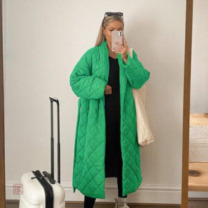 Manteau kimono pour femme, coloris vert