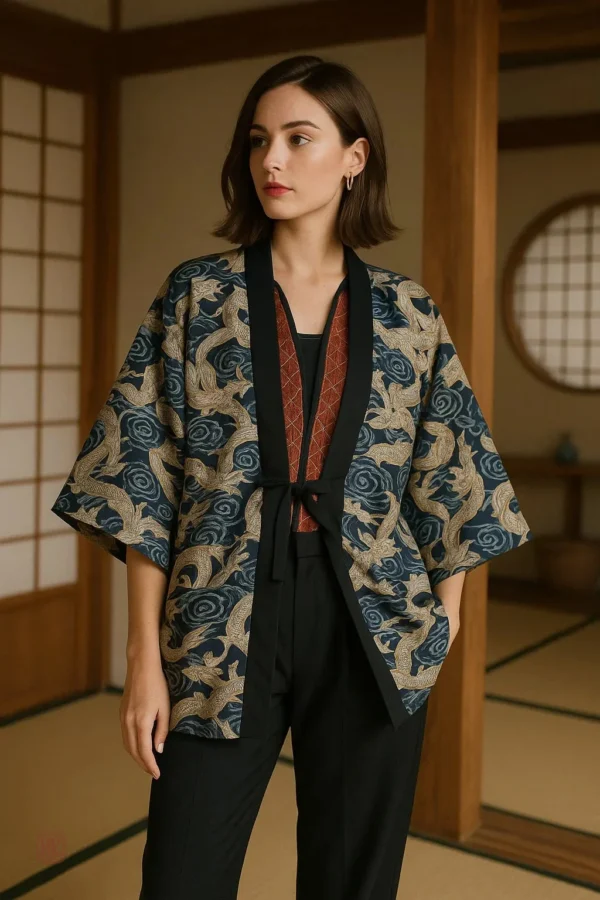 manteau-kimono-dragon-1 Manteau Kimono Femme avec motif dragon