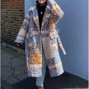 Manteau kimono en coton chaud pour femme