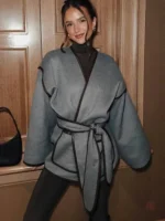 Manteau Kimono Gris Oversize pour femme