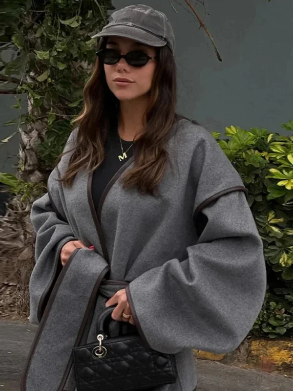 Vêtements femme kimono gris en style oversize