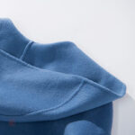 Manteau bleu en laine, coupe kimono féminine