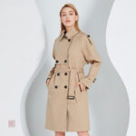 Manteau kimono long beige pour femme