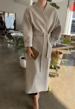 Manteau Kimono Long en Laine pour femme