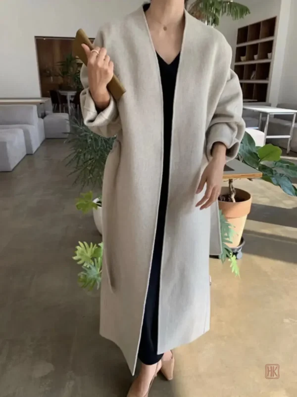 Manteau kimono élégant en laine douce
