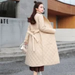 Manteau Kimono Matelassé à Carreaux Femme
