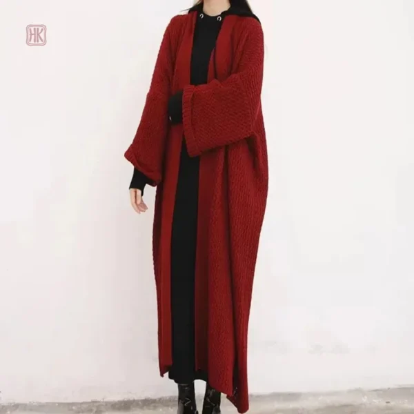 Kimono long en tricot, style maxi pour un look décontracté
