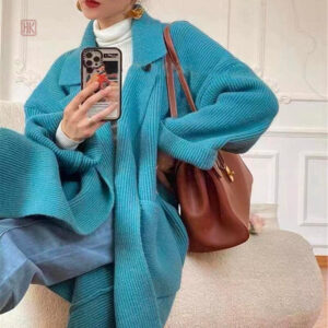 Manteau Kimono Bleu Ciel Femme