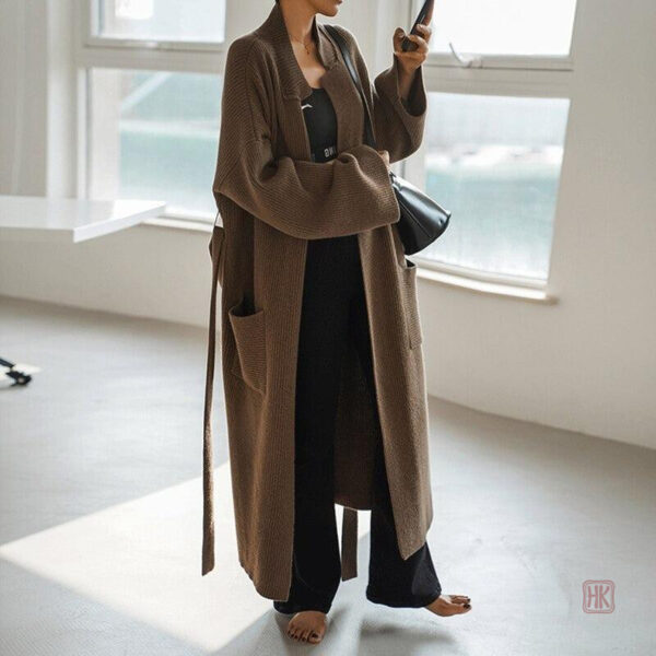 Manteau kimono en marron pour femme