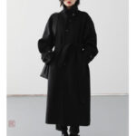 Manteau long noir femme hiver