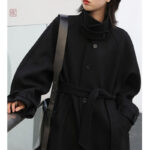 Manteau noir tendance, idéal pour la saison froide