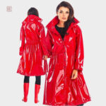 Manteau Kimono Rouge Long Femme
