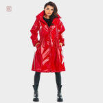 Manteau Long Femme en rouge élégant