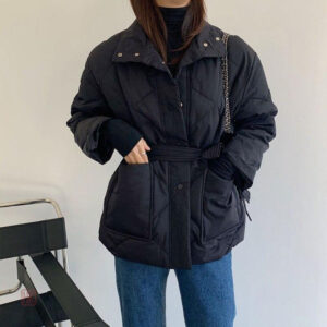 Manteau mi-long femme noir style kimono