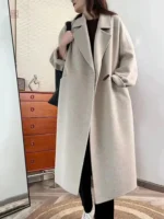 Manteau mi-long style kimono pour femme