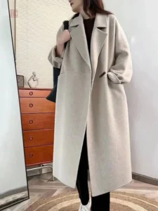 Manteau mi-long style kimono pour femme