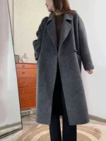 Manteau tendance mi-long en style kimono féminin