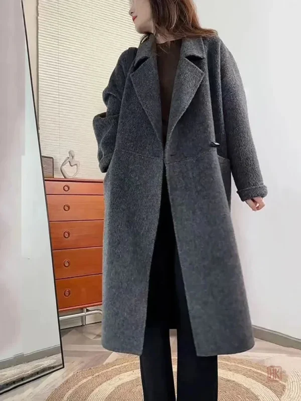 Manteau tendance mi-long en style kimono féminin