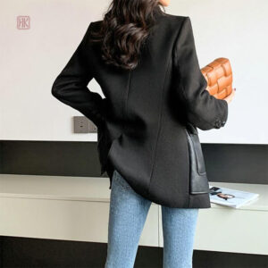 Manteau femme en cuir, design moderne et chic