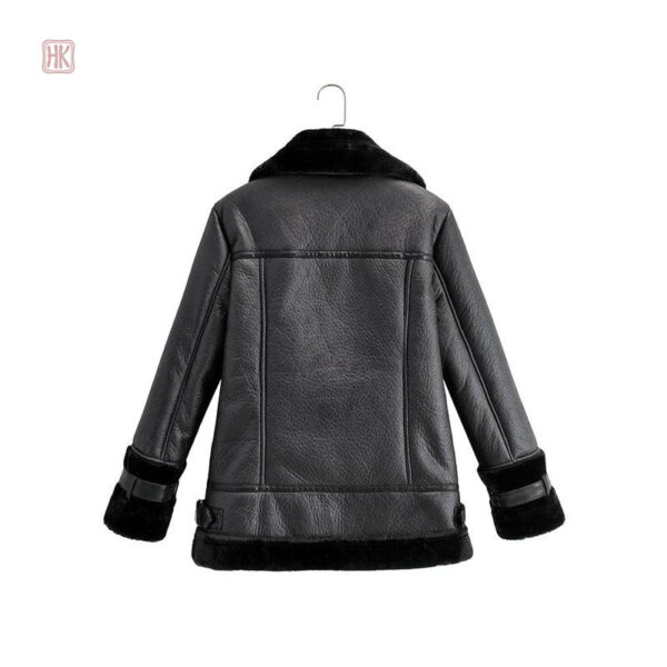 Manteau élégant en peau de mouton pour femme