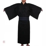 Yukata Kimono Homme Noir élégant pour le confort nocturne