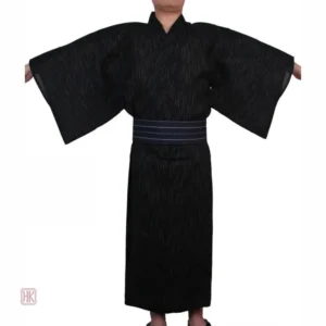 Yukata Kimono Homme Noir élégant pour le confort nocturne