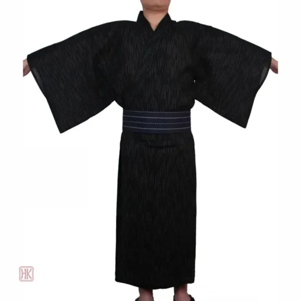 Yukata Kimono Homme Noir élégant pour le confort nocturne